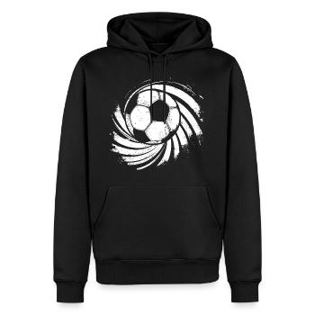 Dessin de football - Sweat à capuche Premium bio Homme - noir - Devant - Nico (187cm)