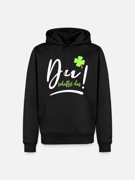 Du schaffst das! Glücksbringer Glück Mutmacher - Männer Premium Bio Hoodie - Schwarz