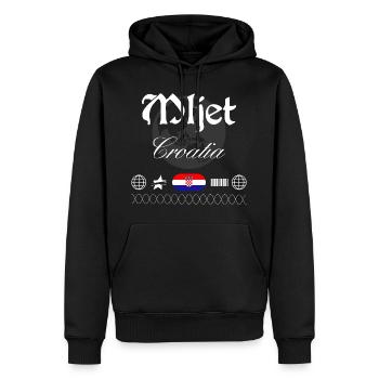 Souvenir de voyage Mljet Croatia Streetwear - Sweat à capuche Premium bio Homme - noir - Devant - Nico (187cm)