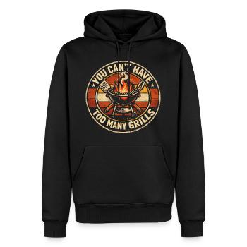 Barbecue Humour Papa Grillades Été Cadeau - Sweat à capuche Premium bio Homme - noir - Devant - Nico (187cm)
