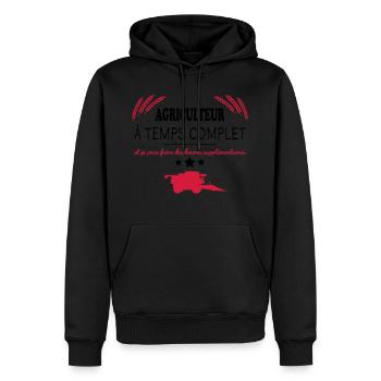 Agriculteur a temps complet couleur - Sweat à capuche Premium bio Homme - noir - Devant - Nico (187cm)