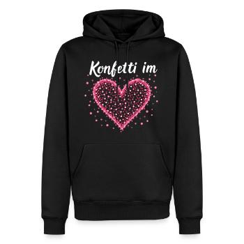 Konfetti im Herzen - Männer Premium Bio Hoodie - Schwarz - Vorne - Nico (187cm)