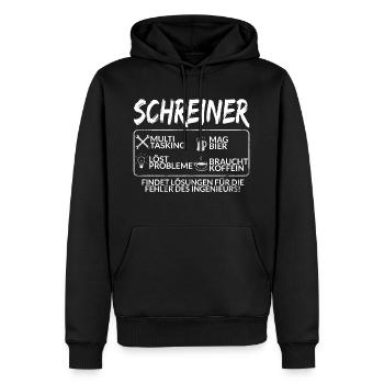 Der Schreiner - Männer Premium Bio Hoodie - Schwarz - Vorne - Nico (187cm)