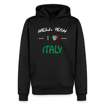 i love italy - Männer Premium Bio Hoodie - Schwarz - Vorne - Nico (187cm)