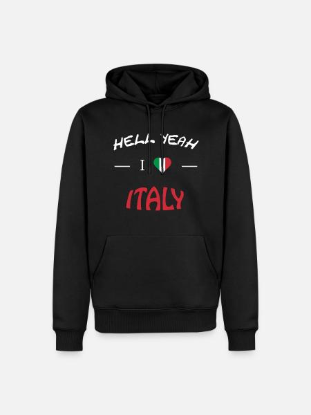Hell Yeah i love italy - Männer Premium Bio Hoodie - Schwarz