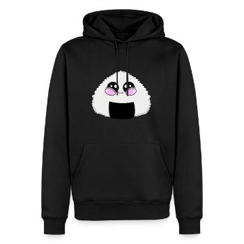 Onigiri Kawaii - Männer Premium Bio Hoodie - Schwarz - Vorne - Nico (187cm)