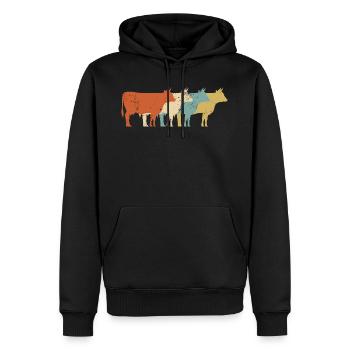 Kühe Bauer Rind Landwirt Kuh Milchbauer Rinder - Männer Premium Bio Hoodie - Schwarz - Vorne - Nico (187cm)