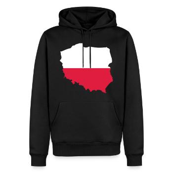 Pologne - Frontière nationale dans le drapeau national - Sweat à capuche Premium bio Homme - noir - Devant - Nico (187cm)