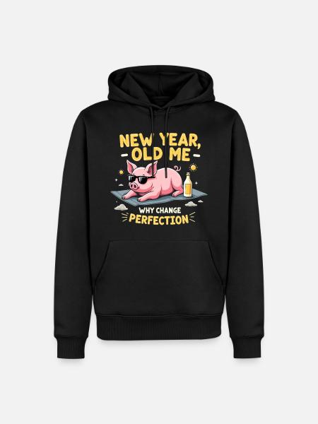 Funny Pig - New Year Design - Men’s Premium Organic Hoodie - black