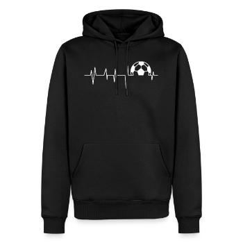 Football battement de coeur joueur de football cadeau soccer - Sweat à capuche Premium bio Homme - noir - Devant - Nico (187cm)