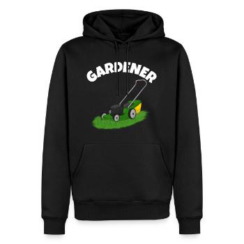 Gardener Lawn Mower - Men’s Premium Organic Hoodie - black - Front - Nico (187cm)