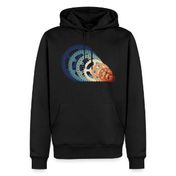 Retro Vintage Cycling Mountain Biking Cycling - Men’s Premium Organic Hoodie - black - Front - Nico (187cm)