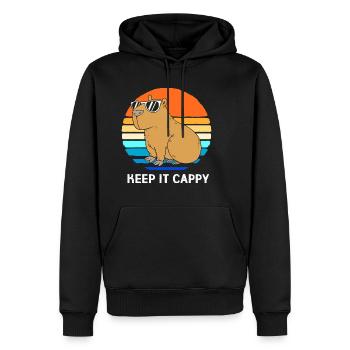Capybara Capibara - Männer Premium Bio Hoodie - Schwarz - Vorne - Nico (187cm)