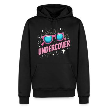 Déguisement Undercover - Sunglasses Fun - Sweat à capuche Premium bio Homme - noir - Devant - Nico (187cm)