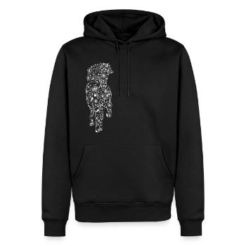 Icelandic horse made of flower tendrils white - Men’s Premium Organic Hoodie - black - Front - Nico (187cm)