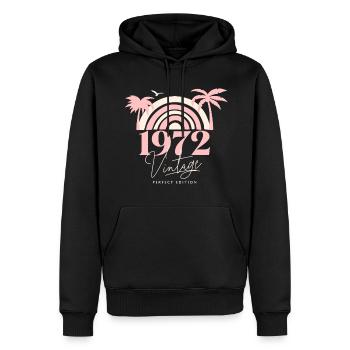 Sun Retro Anniversary Vintage 1972 50 Years - Men’s Premium Organic Hoodie - black - Front - Nico (187cm)