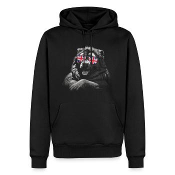 Chien de berger du Caucase Drapeau de l’Angleterre - Sweat à capuche Premium bio Homme - noir - Devant - Nico (187cm)