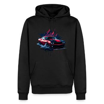 Voiture de sport classique - Sweat à capuche Premium bio Homme - noir - Devant - Nico (187cm)