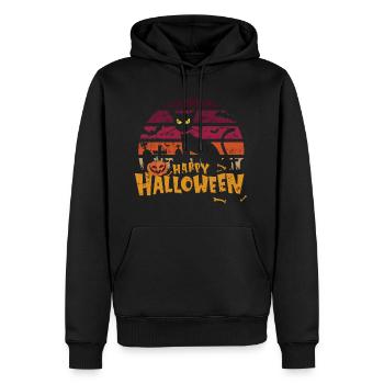 Happy Halloween - Vintage Design - Männer Premium Bio Hoodie - Schwarz - Vorne - Nico (187cm)