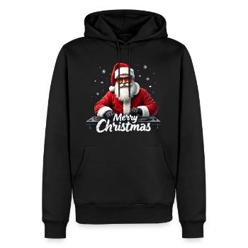 DJ Père Noël Père Noël - Drapeau allemand - Sweat à capuche Premium bio Homme - noir - Devant - Nico (187cm)