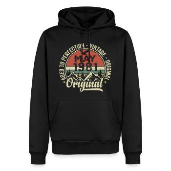 Mai 1981 Geburtstag Mai 1981 Mai 1981 - Männer Premium Bio Hoodie - Schwarz - Vorne - Nico (187cm)