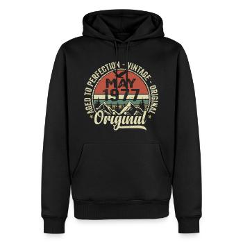 Mai 1977 Geburtstag Mai 1977 Mai 1977 - Männer Premium Bio Hoodie - Schwarz - Vorne - Nico (187cm)