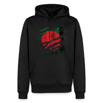 Bangladesh - drapeau national, rayures, fissures - Sweat à capuche Premium bio Homme - noir - Devant - Nico (187cm)