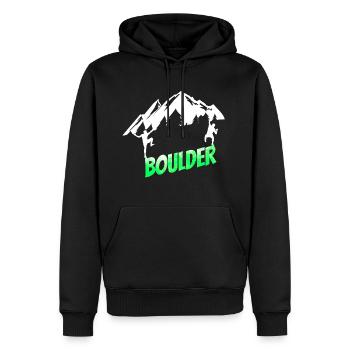 Escalade de bloc en montagne - Sweat à capuche Premium bio Homme - noir - Devant - Nico (187cm)