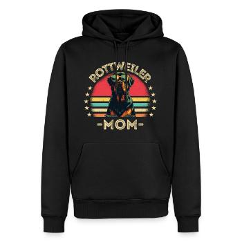 Rottweiler mit sonnenbrille retro - Männer Premium Bio Hoodie - Schwarz - Vorne - Nico (187cm)