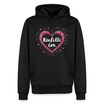 Konfetti im Herzen Fasching Karneval Kostüm - Männer Premium Bio Hoodie - Schwarz - Vorne - Nico (187cm)