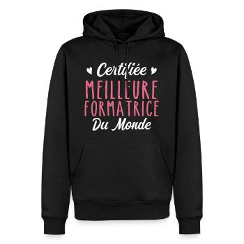 Zertifizierter bester Trainer der Welt - Männer Premium Bio Hoodie - Schwarz - Vorne - Nico (187cm)