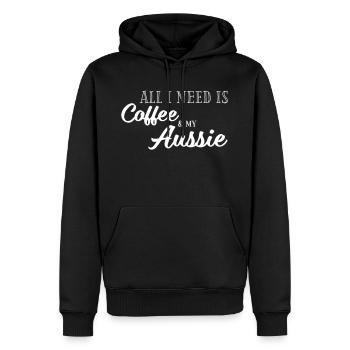 All I need is Coffee and my Aussie - Männer Premium Bio Hoodie - Schwarz - Vorne - Nico (187cm)