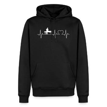 Physio battement cardiaque Physiothérapeute cardiaque ECG - Sweat à capuche Premium bio Homme - noir - Devant - Nico (187cm)