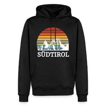 South Tyrol Dolomites Fun skier Mountaineer - Men’s Premium Organic Hoodie - black - Front - Nico (187cm)