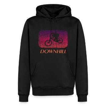 Downhill - Männer Premium Bio Hoodie - Schwarz - Vorne - Nico (187cm)