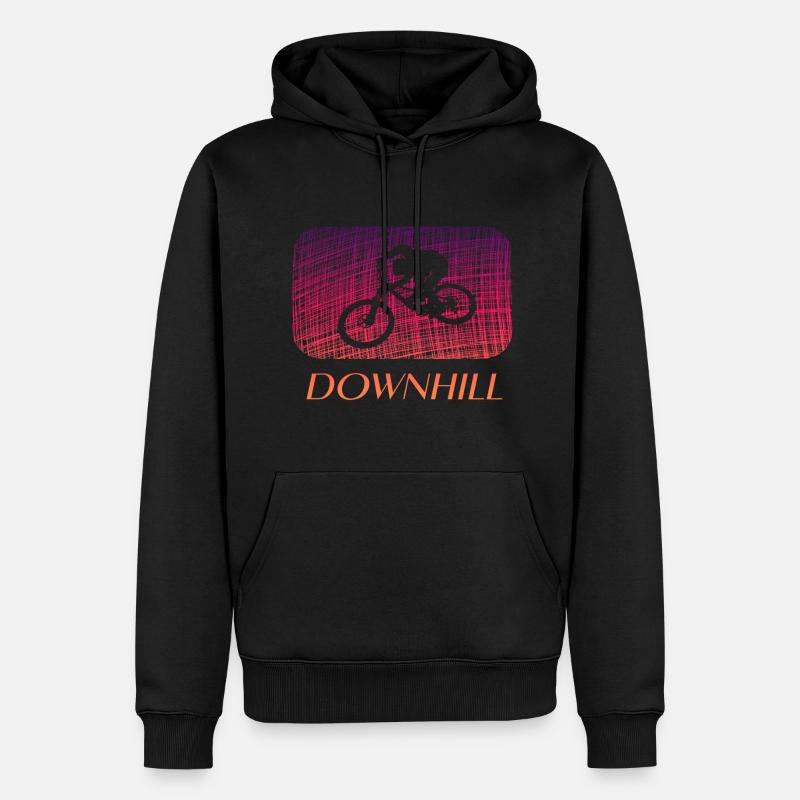 Downhill - Männer Premium Bio Hoodie - Schwarz