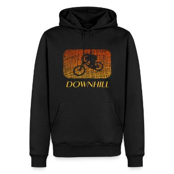 Downhill - Männer Premium Bio Hoodie - Schwarz - Vorne - Nico (187cm)