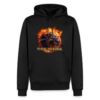 Der Planet Erde brennt. Das ist in Ordnung. - Männer Premium Bio Hoodie - Schwarz - Vorne - Nico (187cm)