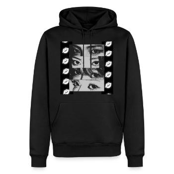 Staring Lips - Men’s Premium Organic Hoodie - black - Front - Nico (187cm)
