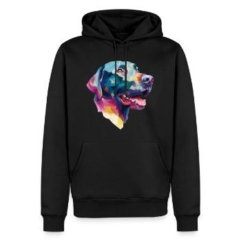 Conception Low Poly Labrador Retriever - Sweat à capuche Premium bio Homme - noir - Devant - Nico (187cm)