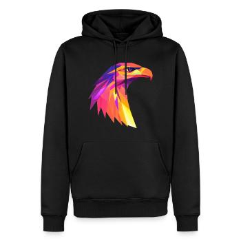 Eagle Head Low Poly Logo Design - Men’s Premium Organic Hoodie - black - Front - Nico (187cm)