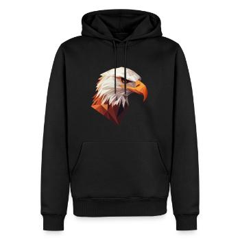 Eagle Head Low Poly Art Logo Design - Men’s Premium Organic Hoodie - black - Front - Nico (187cm)