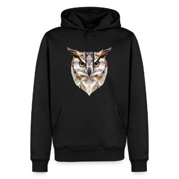 Low Poly Owl – un design moderne pour les petits malins - Sweat à capuche Premium bio Homme - noir - Devant - Nico (187cm)