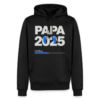Papa 2025 Loading Väter Geschenk - Männer Premium Bio Hoodie - Schwarz - Vorne - Nico (187cm)