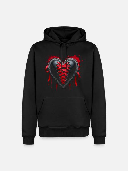Gothic Herz Korsett - Valentinstag Okkult - Männer Premium Bio Hoodie - Schwarz