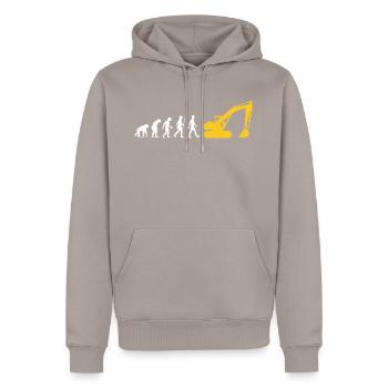Pelleteuse Evolution Bagger - Sweat à capuche Premium bio Homme - taupe - Devant - Nico (187cm)