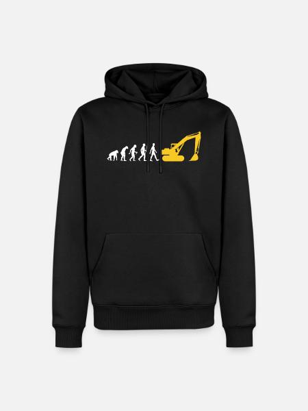 Bagger Evolution Baggerfahrer - Männer Premium Bio Hoodie - Schwarz