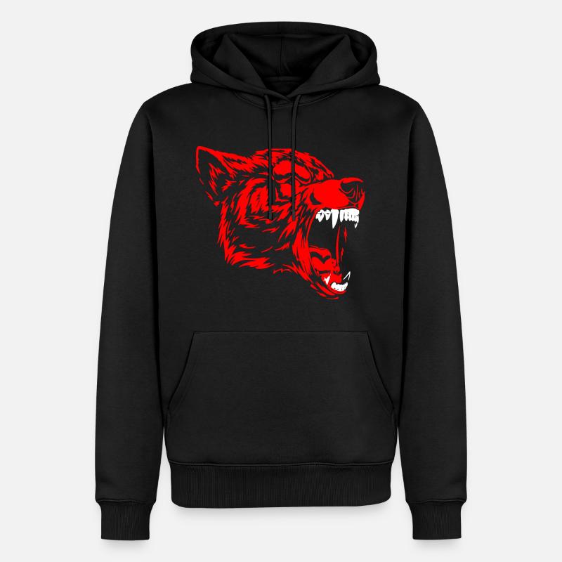 Conception de monstre de loup-garou - Sweat à capuche Premium bio Homme - noir