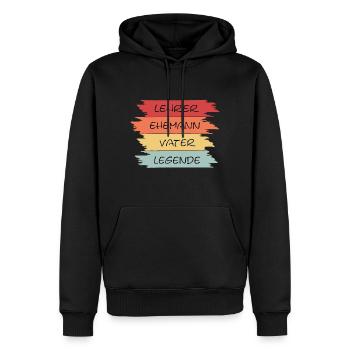 Lehrer Ehemann Vater Legende - Männer Premium Bio Hoodie - Schwarz - Vorne - Nico (187cm)