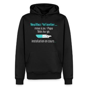 veuillez patientez mise à jour Papa Téléchargé - Sweat à capuche Premium bio Homme - noir - Devant - Nico (187cm)